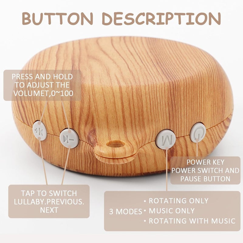 JILPAK Baby Mobile Rotary Music Box Imitation Wood with Rotating Hook Crib Mobile Motor - Image 3